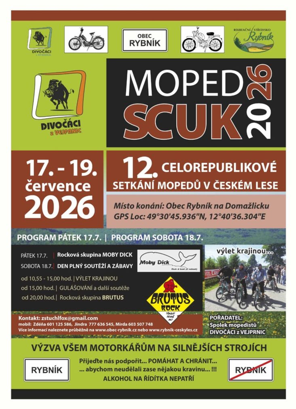 MOPED SCUK 2026&nbsp;- 17.- 19.&nbsp;7. 2026&nbsp;- obec Rybník