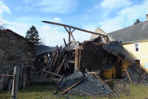 Následky vichřice v Mutěníně a Starém Kramolíně